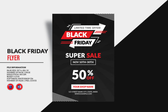 Black Friday Promotional Flyer Template for Print Templates