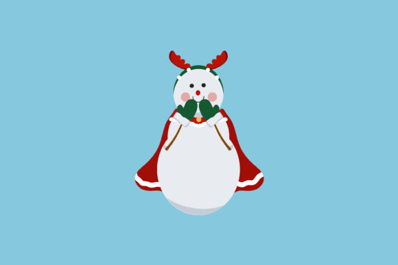 Cape Snowman Christmas Icon for Digital Products