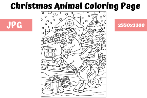 Christmas Animal Coloring Page 5 for Coloring Pages Amp