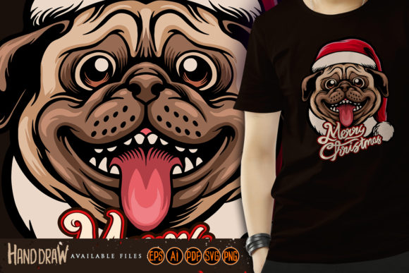 Cute Pug Dog Merry Christmas Crafts