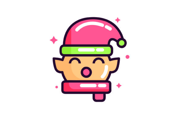 Elf Scarf Santa Hat Christmas Icon for Local Business Branding