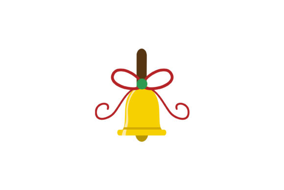 Hand Bell Christmas Icon for Crafting and Design