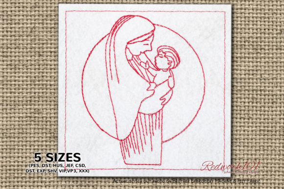 Merry Christmas Mothers Redwork for Local Branding