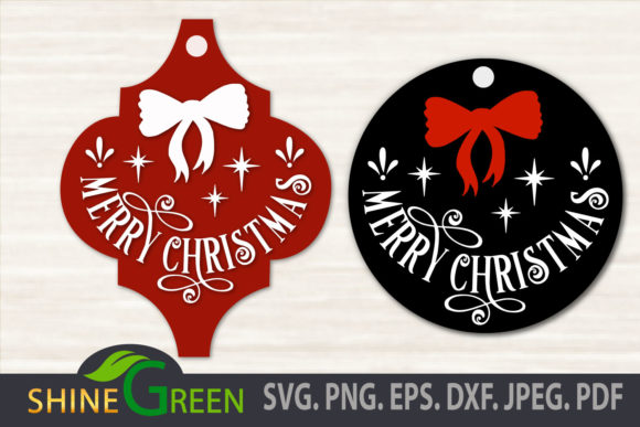Merry Christmas Ornament Arabesque Round for Crafts