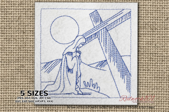 Nativity Scene with Christian Cross for Christmas