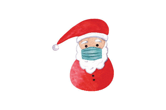 Santa Wearing Mask for Christmas Branding