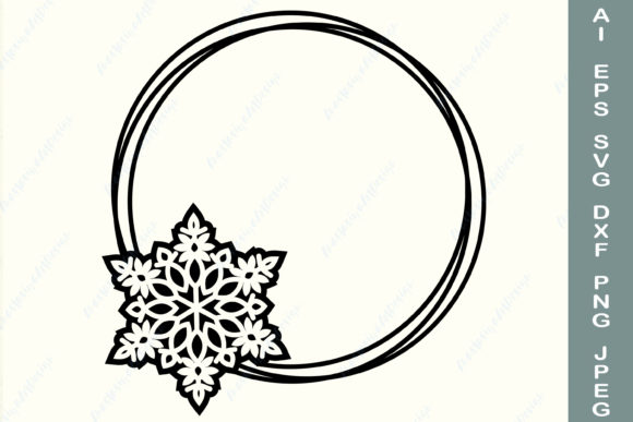 Snowflake Wreath Christmas Frame for Crafts