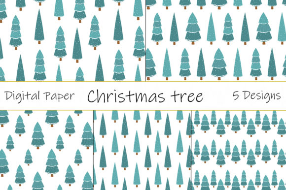 Snowy Christmas Trees Pattern for Local Business Branding